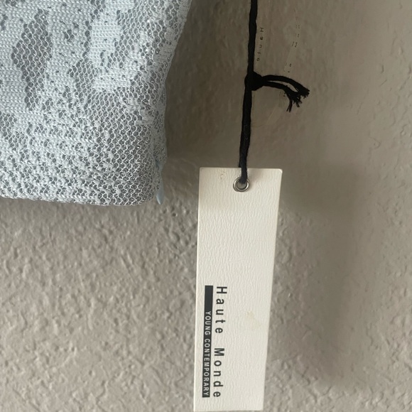 Haute Monde Silver Two Piece Crop & Skirt with Split - Picture 4 of 6